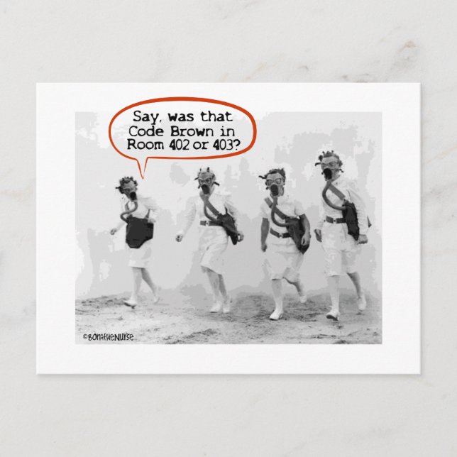 Postal Código marrón para enfermeras (Anverso)