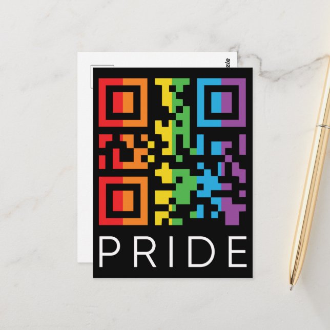 Postal Código QR Arcoíris Orgullo LGBTQIA+ (Anverso/Reverso In Situ)