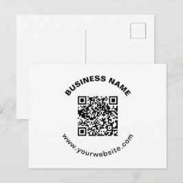 Postal Código QR con nombre de empresa texto circular en 