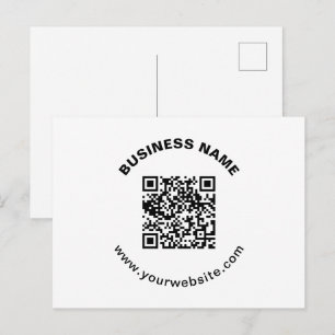 Postal Código QR con nombre de empresa texto circular en 