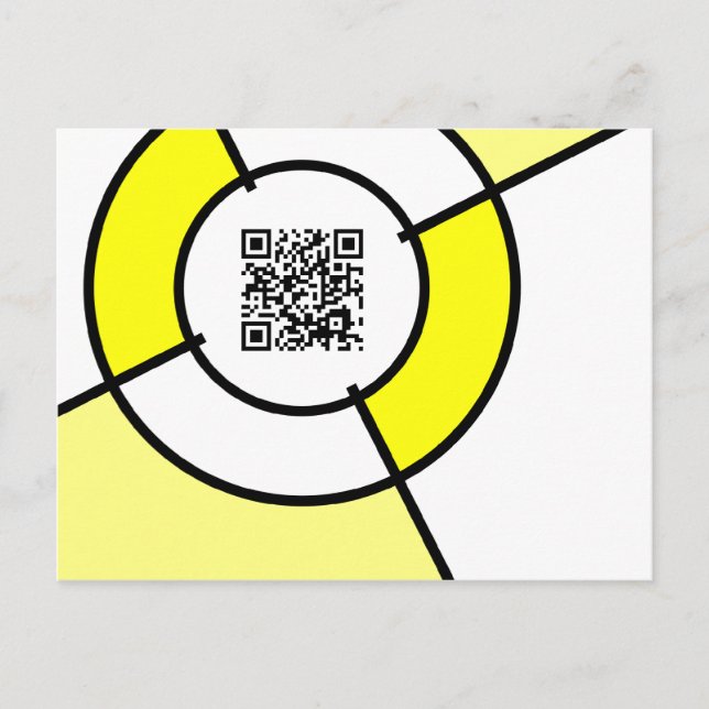 Postal código QR de bullseye amarillo (Anverso)
