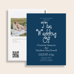 Postal Código QR de foto elegante para boda con presupues