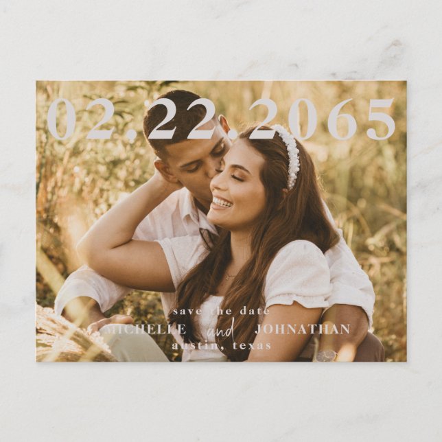 Postal Código QR de Foto Guardar Fecha Boda (Anverso)
