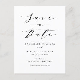 Postal Código QR de guión Minimalista negro Guardar fecha