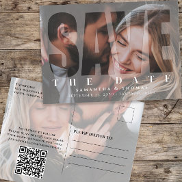 Postal Código QR de la foto Guardar la tipografía moderna