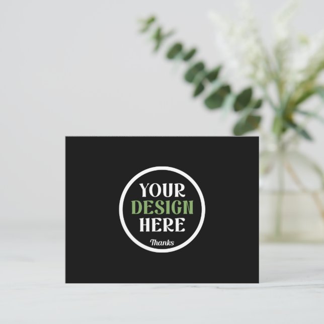 Postal Código QR de Marca Comercial Negra Personalizada (Anverso de pie)