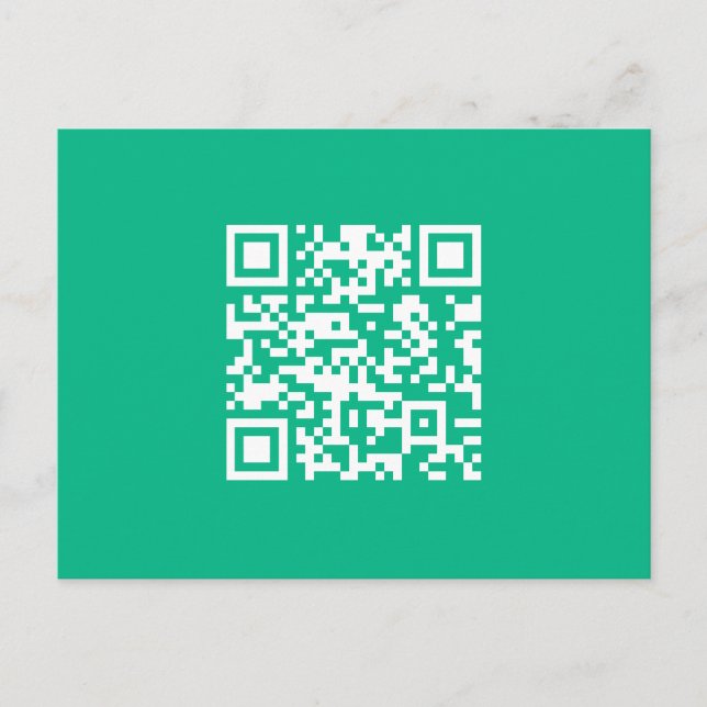 Postal Código QR editable Genera el tuyo | Verde turquesa (Anverso)