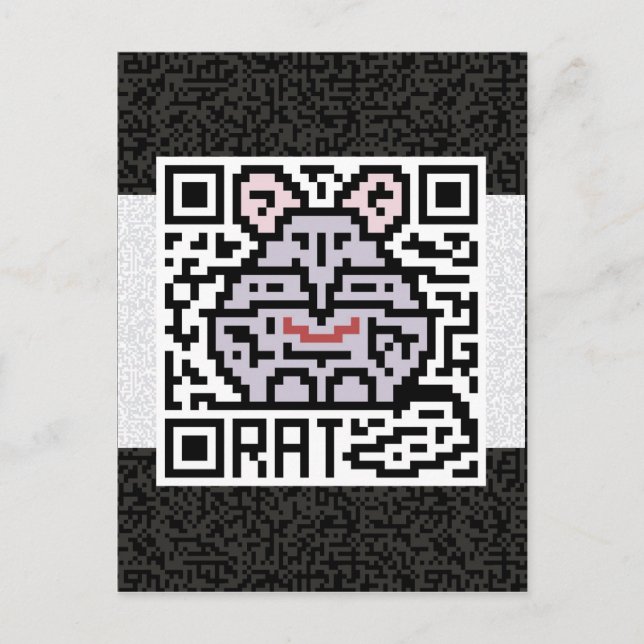 Postal Código QR la rata (Anverso)