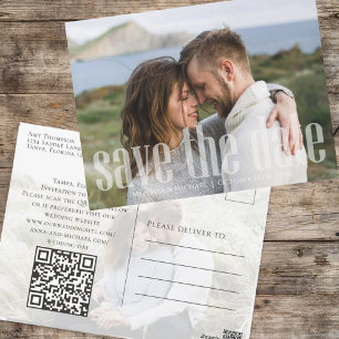 Postal Código QR Minimalista moderno de dos fotos simple