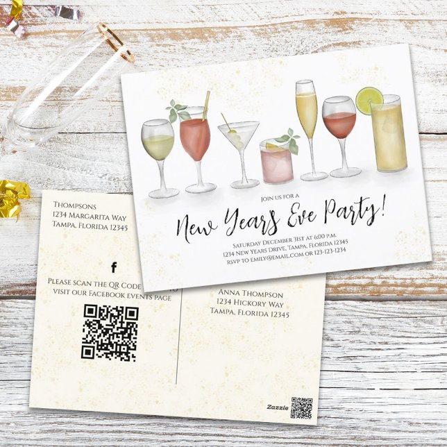 Postal Código QR para bebidas de cóctel de Año Nuevo abor (Subido por el creador)