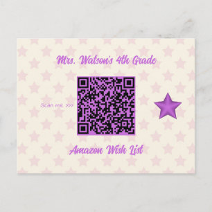 Postal Código QR personalizado de lista de deseos del aul