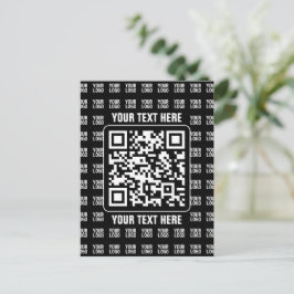 Postal Código QR promocional (editable) más patrón de log