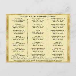Postal Códigos de teclado Alt Key y HTML