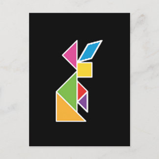 Postal coelho tangram rabbit