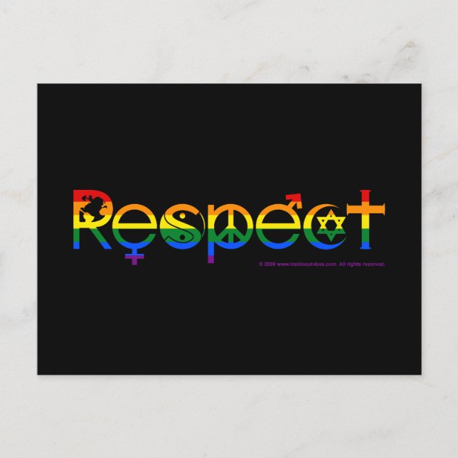 Postal Coexistir con Respeto Orgullo Gay (Anverso)
