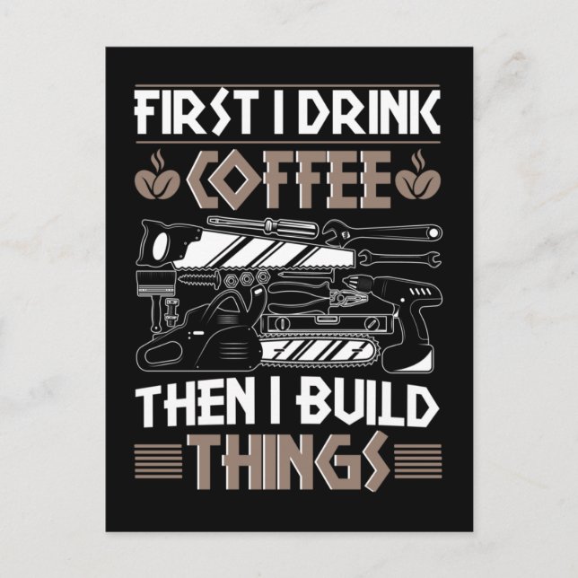Postal Coffee Craftsman Funny Carpenter Padre Woodworker (Anverso)