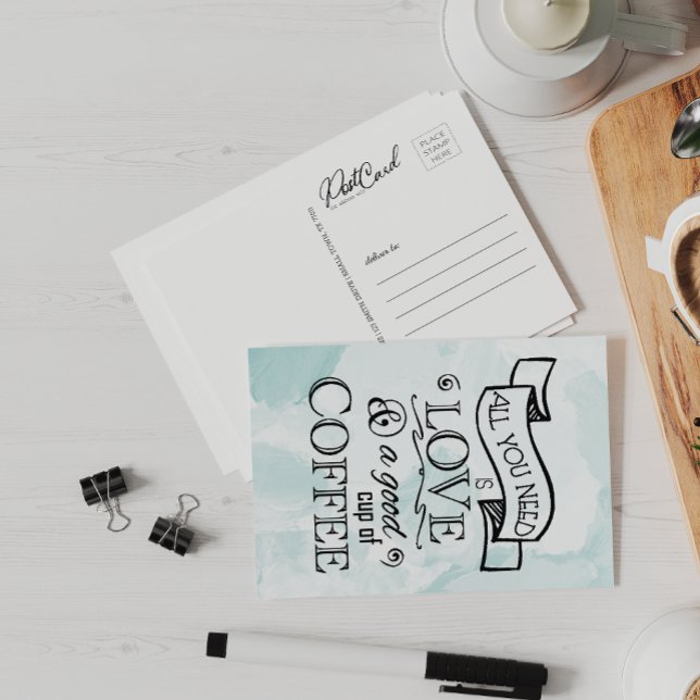 Postal Coffee de la Copa de Amor Palabras Cute Amigos Sal (Subido por el creador)