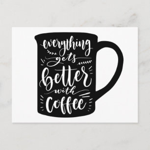 Postal Coffee divertido Addict Caffeine Cita Hola Amor