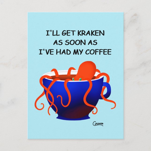 Postal Coffee Kraken - Postcard (Anverso)