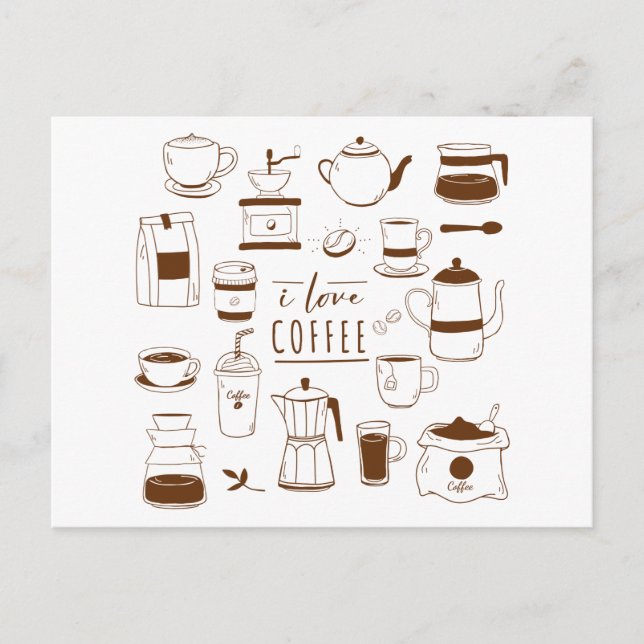 Postal Coffee Lover Card - Caffeine Addict - Cup - Barist (Anverso)
