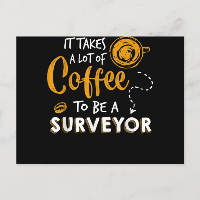 Postal Coffee Lover Funny Surveyor Engineer Construction (Anverso)