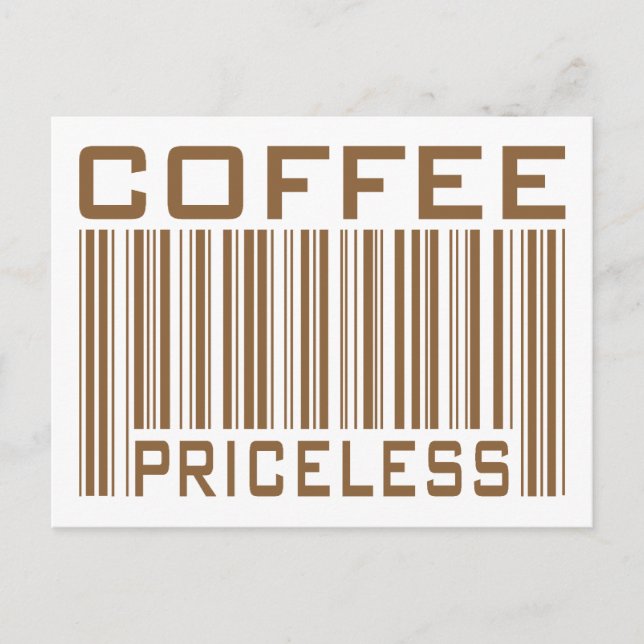 Postal Coffee Priceless Bar Code Tees Gifts (Anverso)