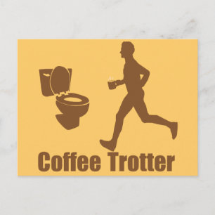 Postal Coffee Trotter divertido