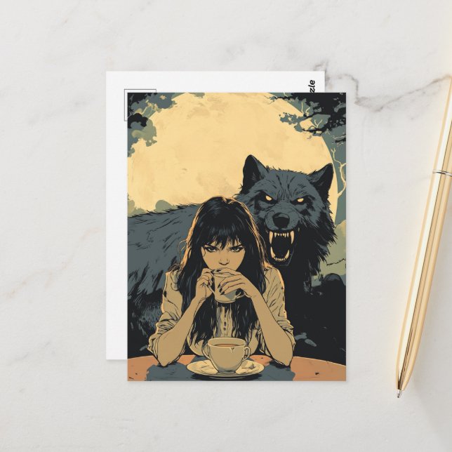 Postal Coffee With the Wolf (Anverso/Reverso In Situ)
