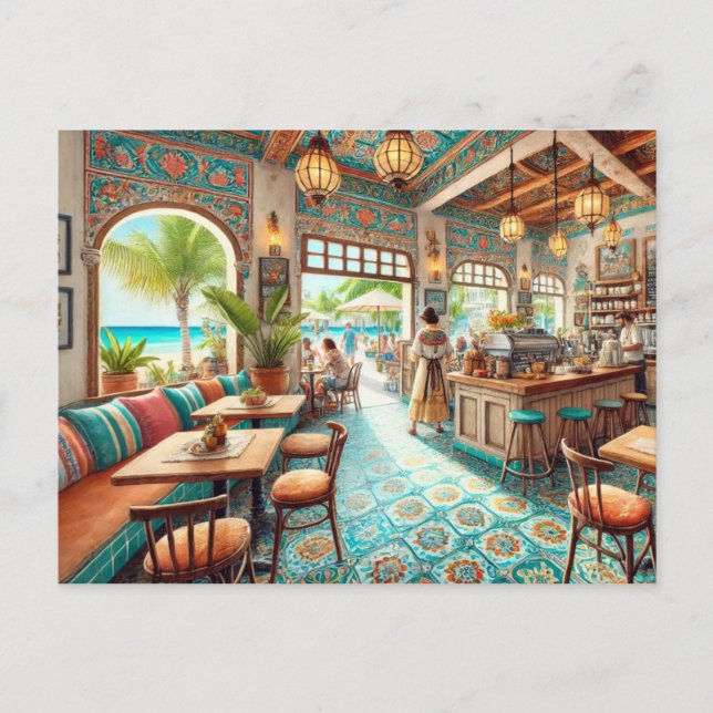Postal Coffeeshop en Cancún, México (Anverso)
