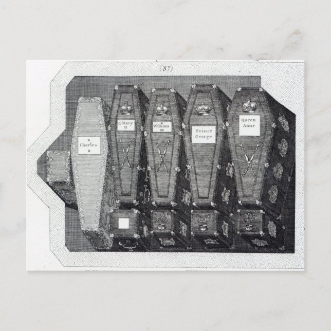 Postal Coffinas reales en la abadía de Westminster (Anverso)