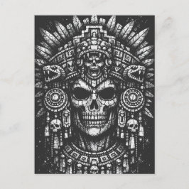 Postal Cofia de cráneo azteca por BurnsInHell