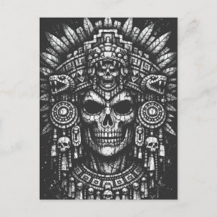 Postal Cofia de cráneo azteca por BurnsInHell