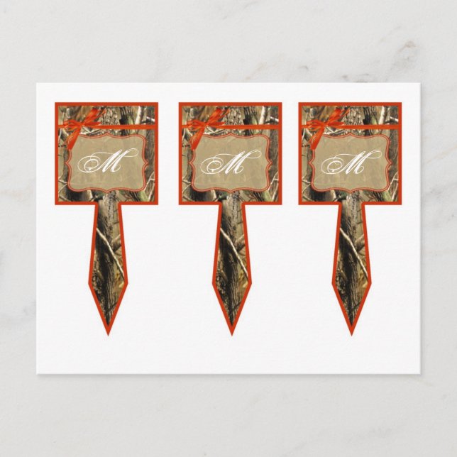 Postal Coger de copa Caza Camoflouge Camo Naranja (Anverso)