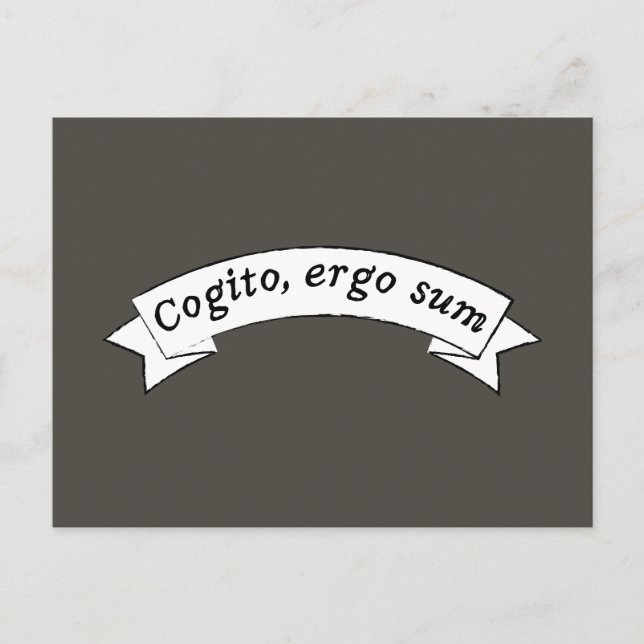 Postal Cogito, ergo sum - Creo que por lo tanto soy (Anverso)