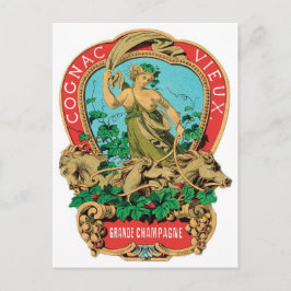 Postal Cognac Vieux Grande Champagne Etiqueta de cosecha