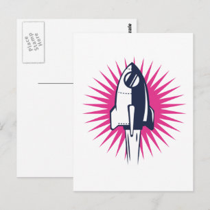 Postal Cohete Espacial Retro