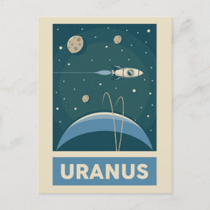 Postal Cohete Galaxy Uranus Retro