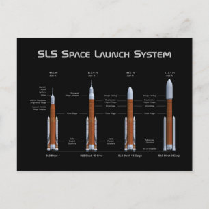 Postal Cohetes del sistema de lanzamiento espacial SLS