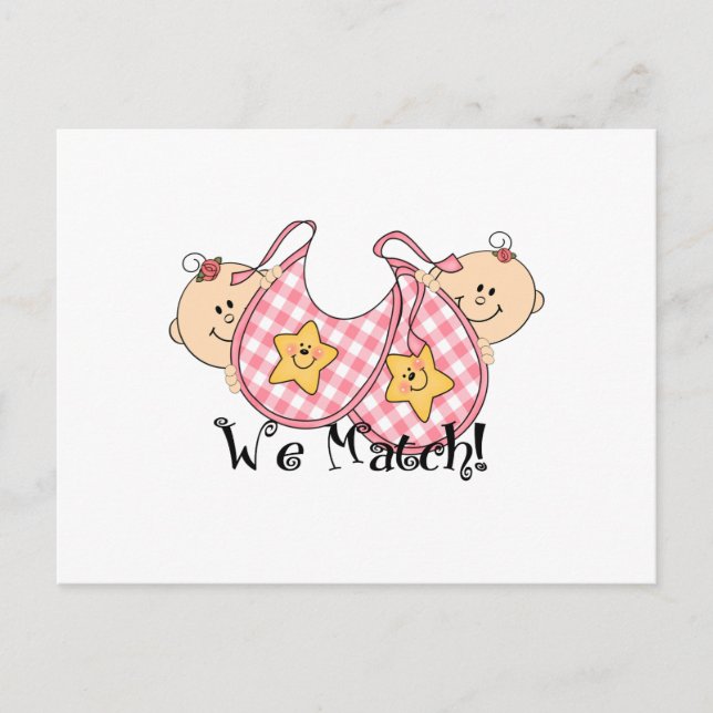 Postal Coincidimos con los gemelos de Peeking con los obi (Anverso)