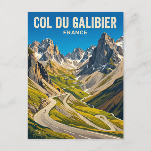 Postal Col du Galibier Francia