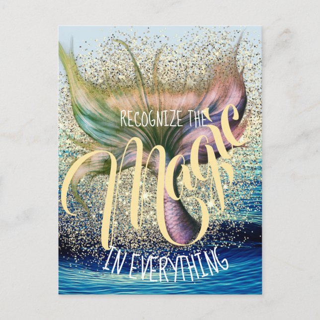 Postal Cola de Sirena Personalizable Texto (Anverso)