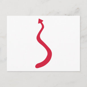 Postal cola del diablo rojo