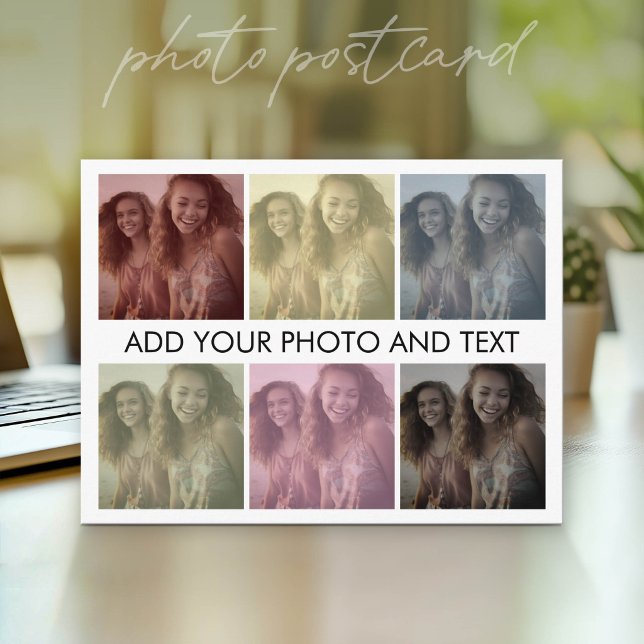 Postal Colage de Fotos con Filtro Automático de Arte Pop  (Photo Postcard - Customize with your favorite pics)