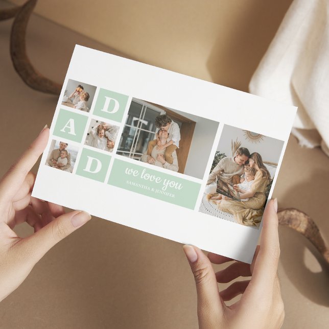 Postal Colage de Fotos de Acuarela Moderna Mejor Regalo p (Subido por el creador)