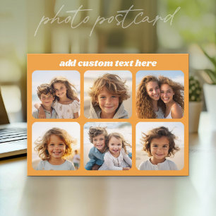 Postal Colaje de Fotos - 6 Fotos con Texto Personalizado