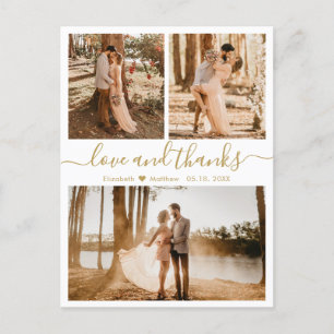 Postal Colaje de Fotos de Boda Amor y Agradecimiento Grac