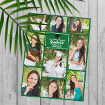 Postal Colaje de fotos de graduado verde moderno graduaci<br><div class="desc">Esta tarjeta postal de colaje de fotos de graduado senior verde moderno incluye tus 9 fotografías favoritas del estudiante. Esta hermosa tarjeta postal de anuncio de graduación presenta tipografía blanca clásica con el nombre de tu escuela secundaria o universidad para la promoción de 2026. Personaliza estas tarjetas postales con el...</div>