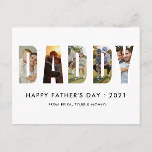 Postal Colaje de Fotos de PAPÁ Minimalista Feliz Día del