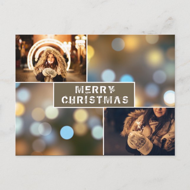 Postal Colaje de Fotos Navideñas Modernas (Anverso)