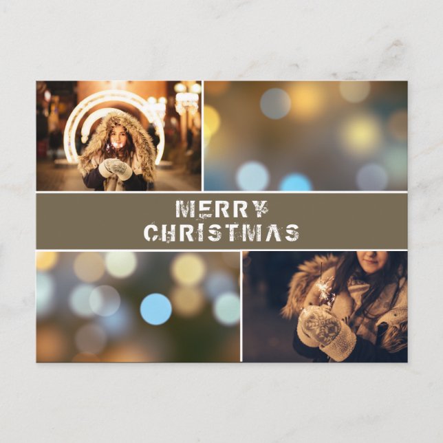 Postal Colaje de Fotos Navideñas Modernas (Anverso)